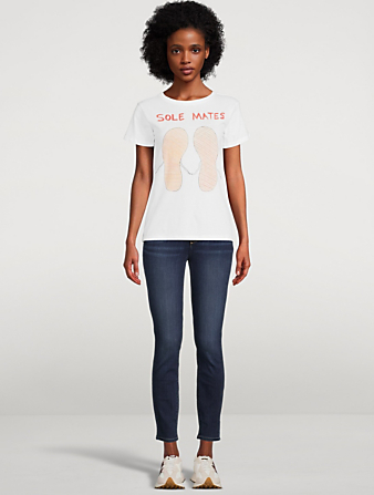 UNFORTUNATE PORTRAIT Soul Mates Cotton T-Shirt Women's White