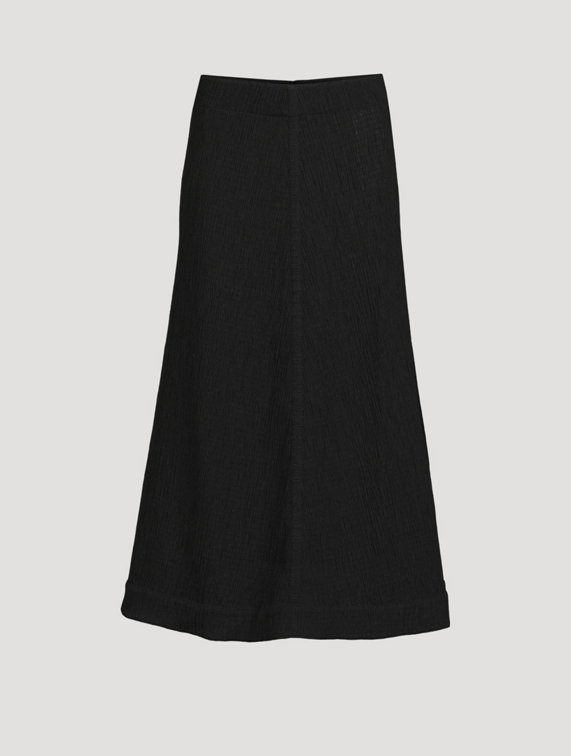 JIL SANDER Cotton Jersey Midi Skirt Women's Black