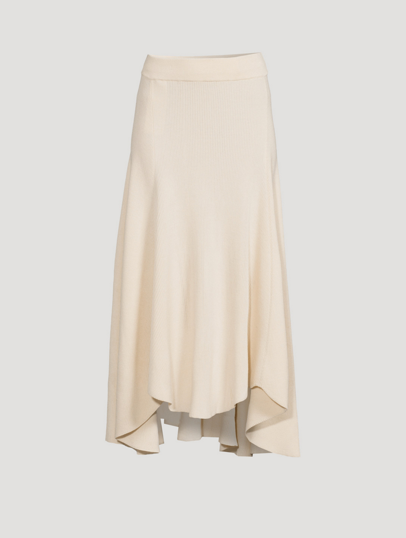 Jil Sander Draped Cotton Midi Skirt Womens Clothing Skirts Mid-length skirts 