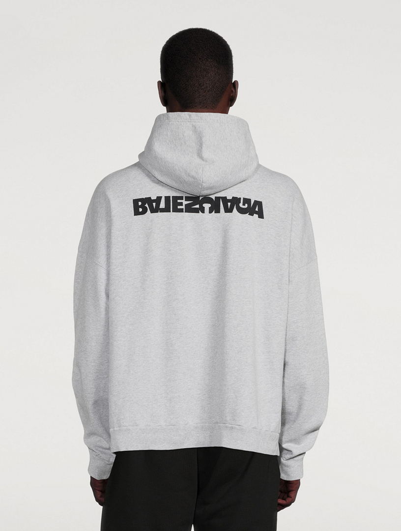 BALENCIAGA Medium Fleece Wide Hoodie With Turn Logo | Holt Renfrew