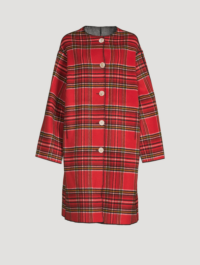 MARNI Wool-Blend Reversible Coat Women's Red