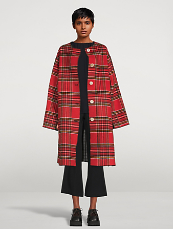 MARNI Wool-Blend Reversible Coat Women's Red