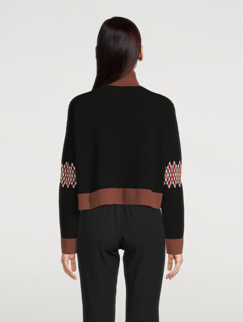 MARNI Jacquard Zip Sweater Women's Black
