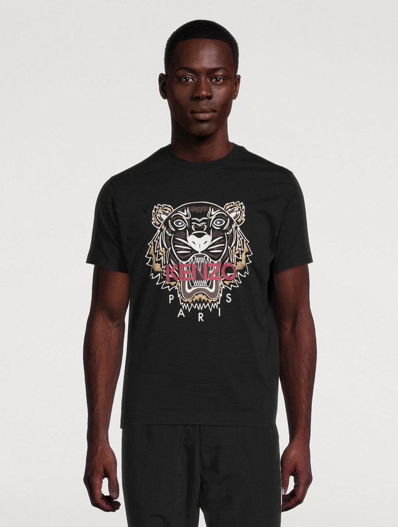KENZO Tiger Cotton Logo T-Shirt Men's Black