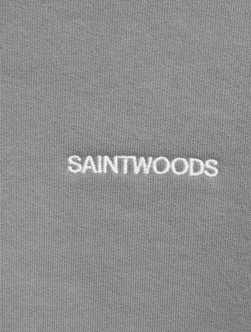 SAINTWOODS Cotton Fleece Logo Sweatshirt Men's Grey