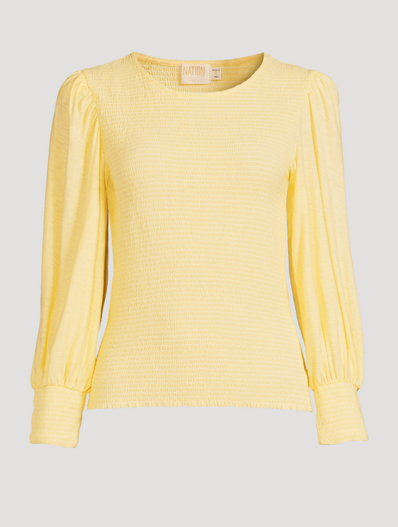 NATION LTD Pepper Shirred T-Shirt Women's Yellow