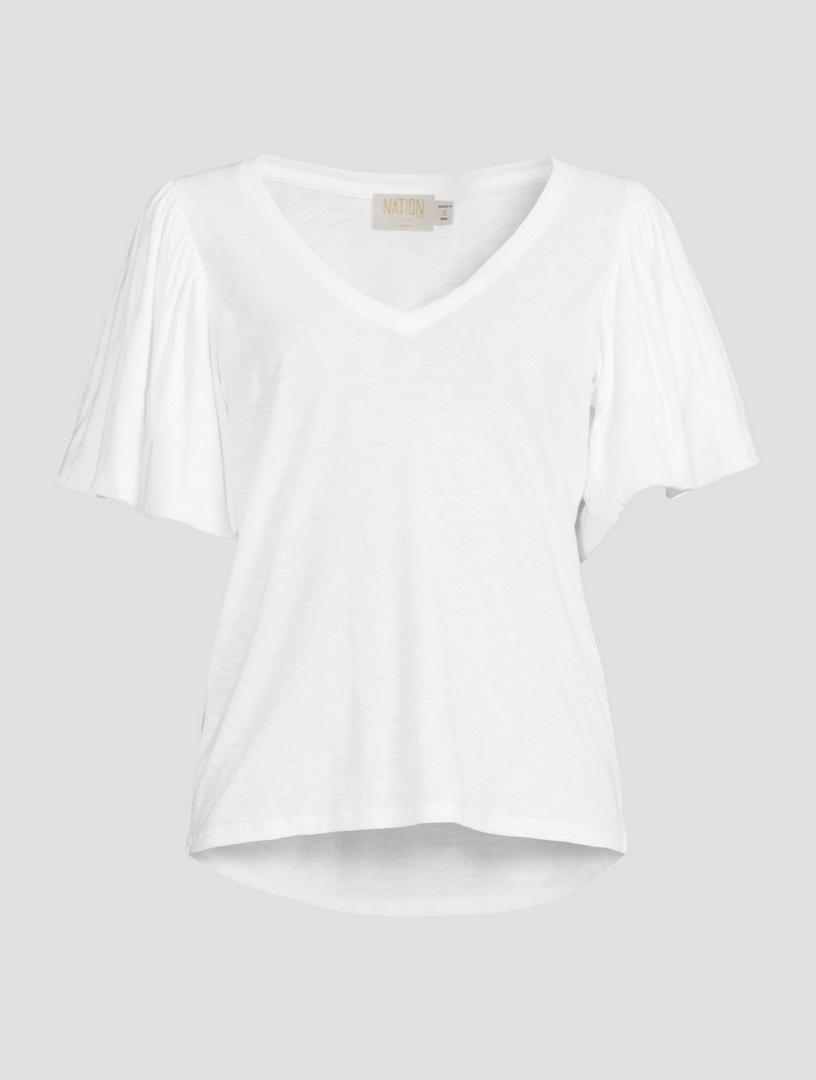 NATION LTD Ruth Bell-Sleeve T-Shirt Women's White