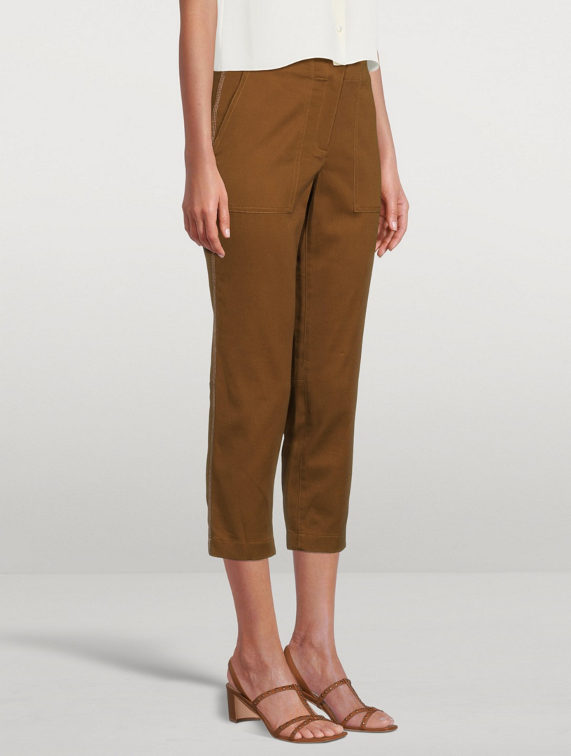 THEORY Treeca Cotton Twill Pants Women's Brown