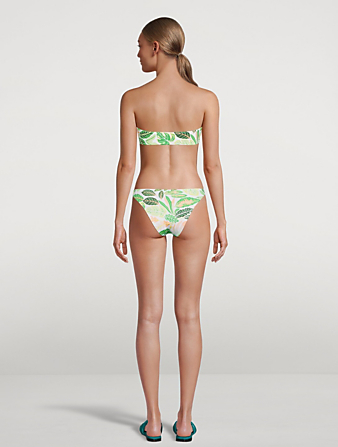 SOLID AND STRIPED The Tati Bikini Bottom In Palm Leaf Print Women's Green