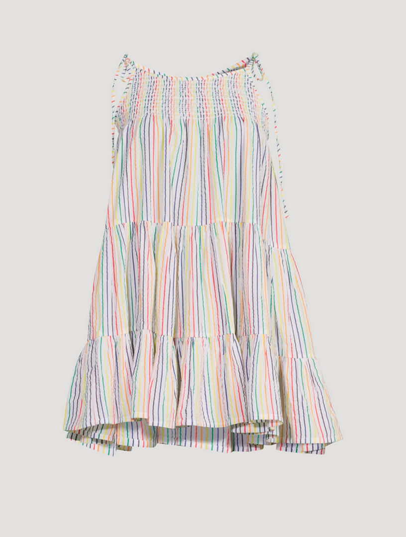 SOLID AND STRIPED The Parker Cotton Mini Dress In Striped Print Women's Multi