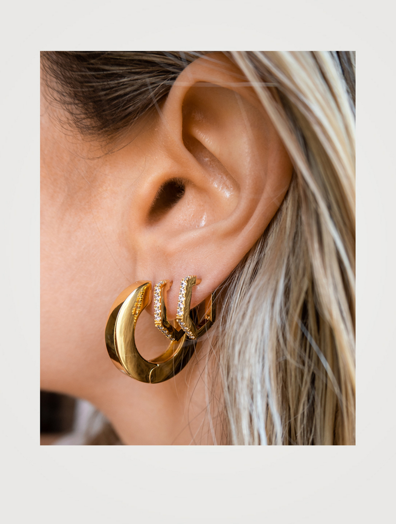 LUV AJ Coco Hinge Hoop Earrings Women's Metallic