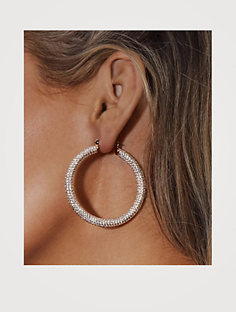 LUV AJ Amalfi Pavé Hoop Earrings Women's Metallic