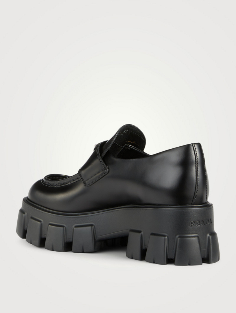 PRADA Monolith Leather Platform Loafers | Holt Renfrew Canada