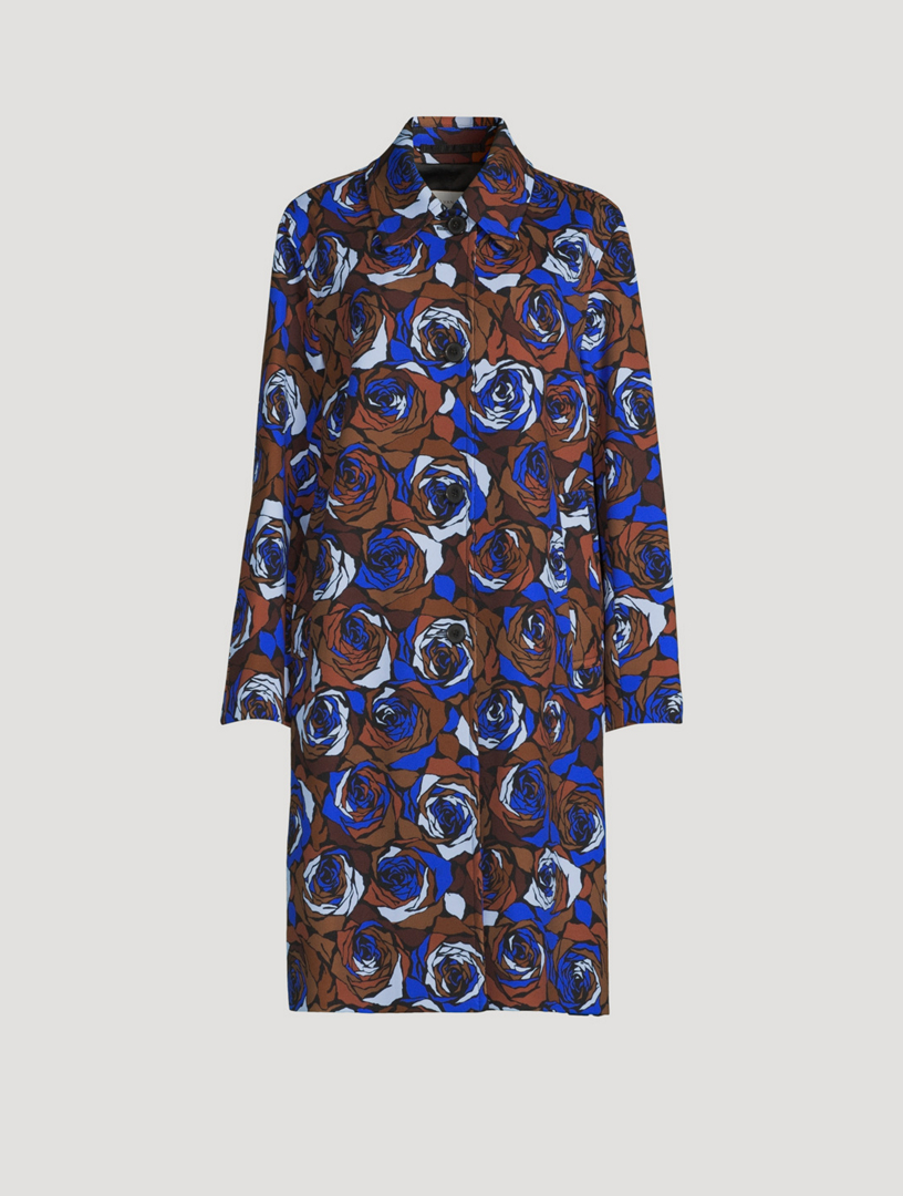 DRIES VAN NOTEN Roveys Printed Coat Women's Blue
