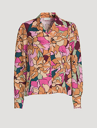 DRIES VAN NOTEN Cabot Printed Long-Sleeve Shirt Women's Pink