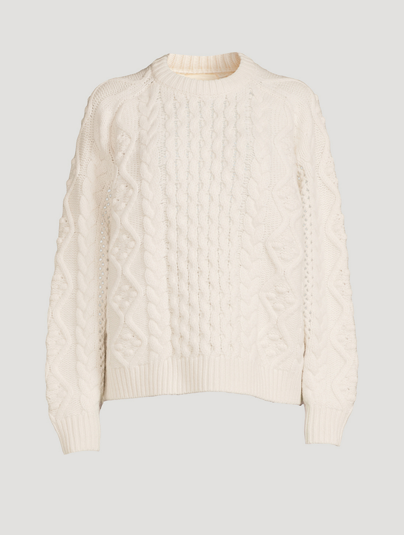 LOULOU STUDIO Secas Wool And Cashmere Cable-Knit Sweater  White