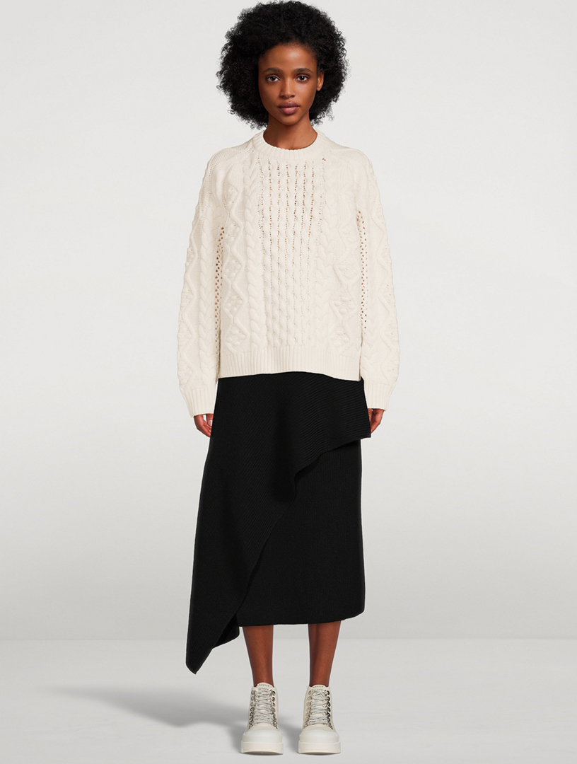 LOULOU STUDIO Secas Wool And Cashmere Cable-Knit Sweater  White
