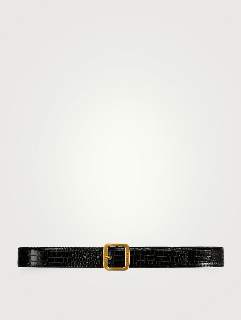 TOM FORD Crocodile-Effect Leather Belt | Holt Renfrew Canada