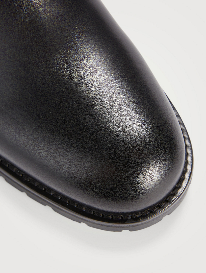 MANOLO BLAHNIK Silvaia Leather Ankle Boots With Eyelets Women's Black