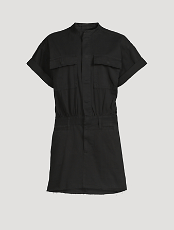 FRAME Le Tomboy Cotton Mini Dress Women's Black