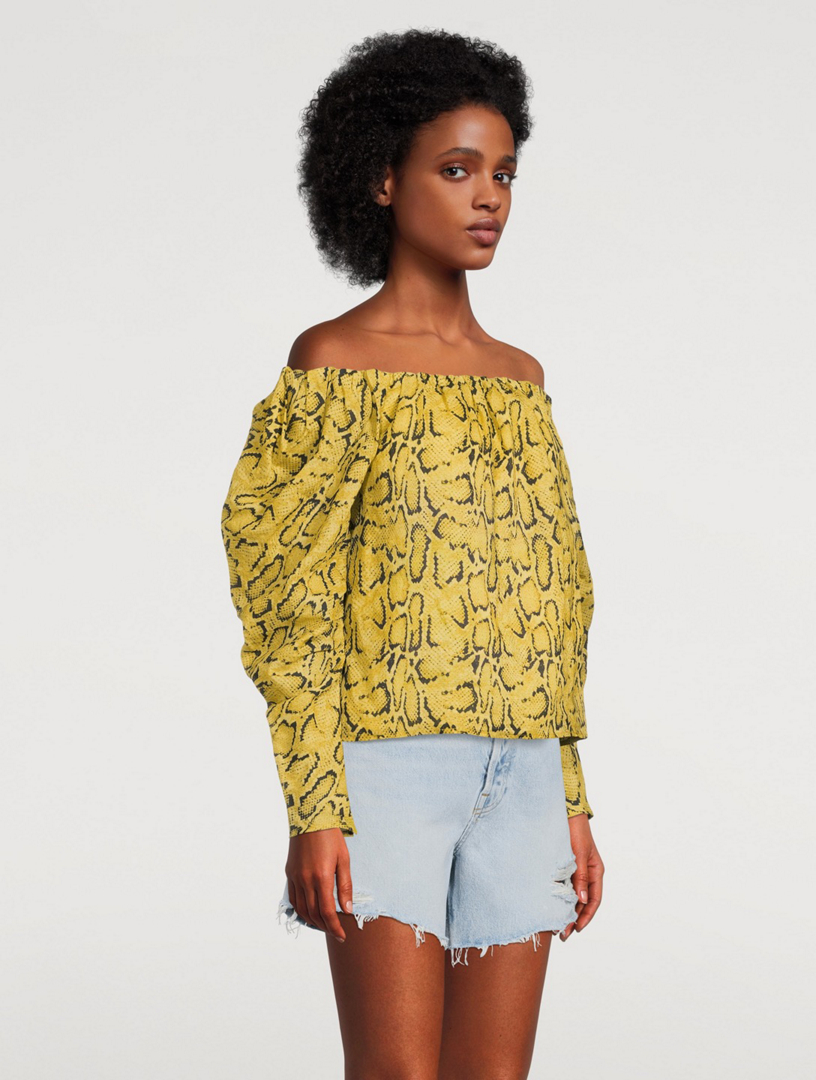 frame off the shoulder billow top