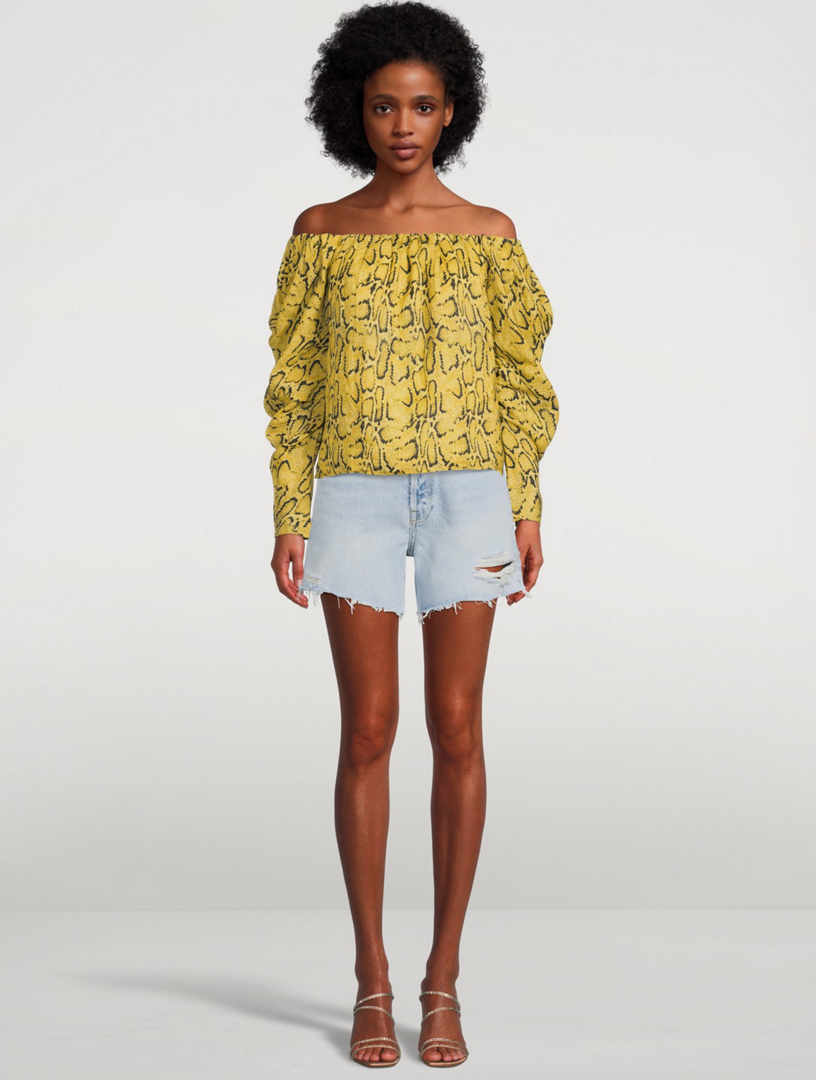 frame off the shoulder billow top