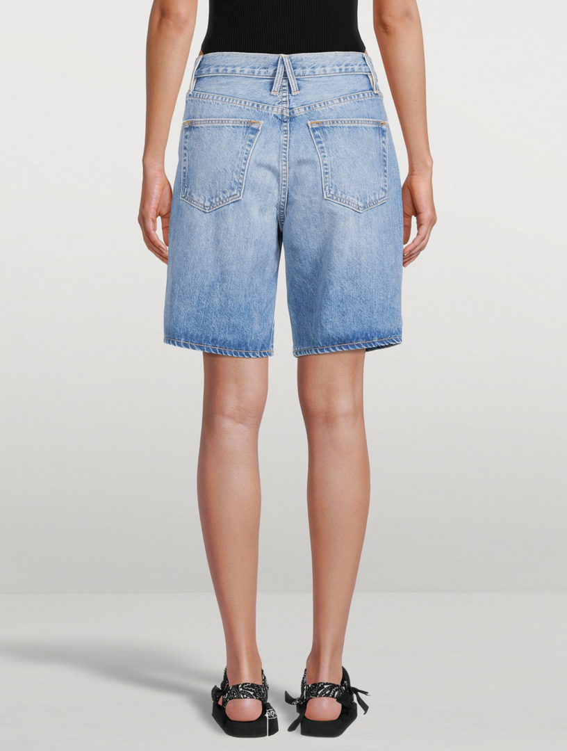 SLVRLAKE London High-Waisted Long Denim Shorts | Holt Renfrew Canada