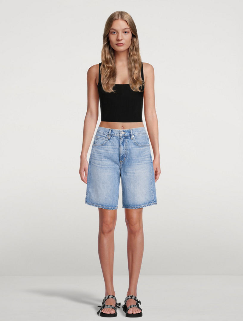 SLVRLAKE London HighWaisted Long Denim Shorts Holt Renfrew Canada