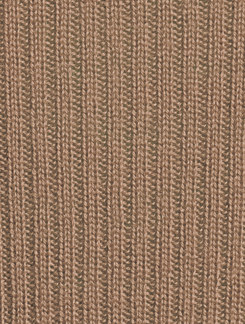 RICK OWENS Gethsemane Wool Ribbed Knit Sweater Women's Beige