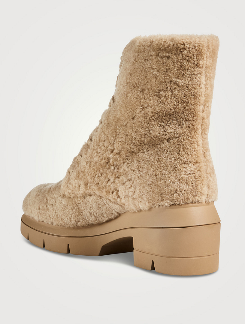 STUART WEITZMAN Nisha Shearling Combat Boots | Holt Renfrew Canada