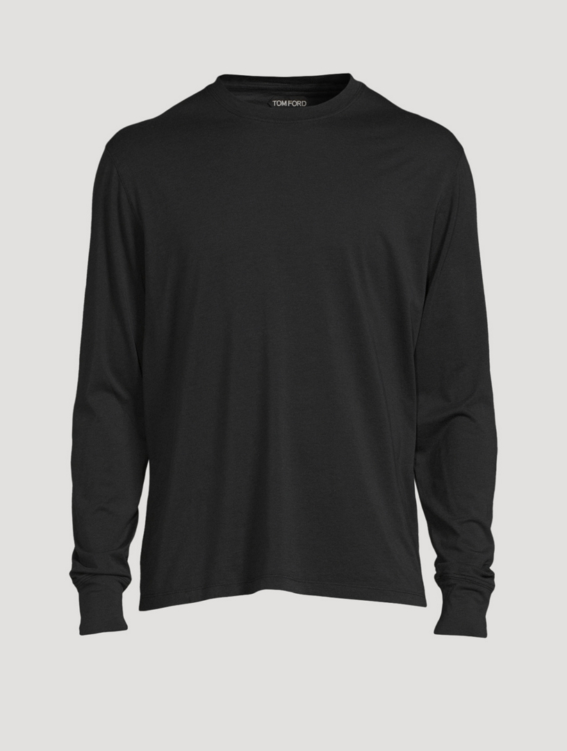 TOM FORD Cotton-Blend Long-Sleeve T-Shirt Men's Black