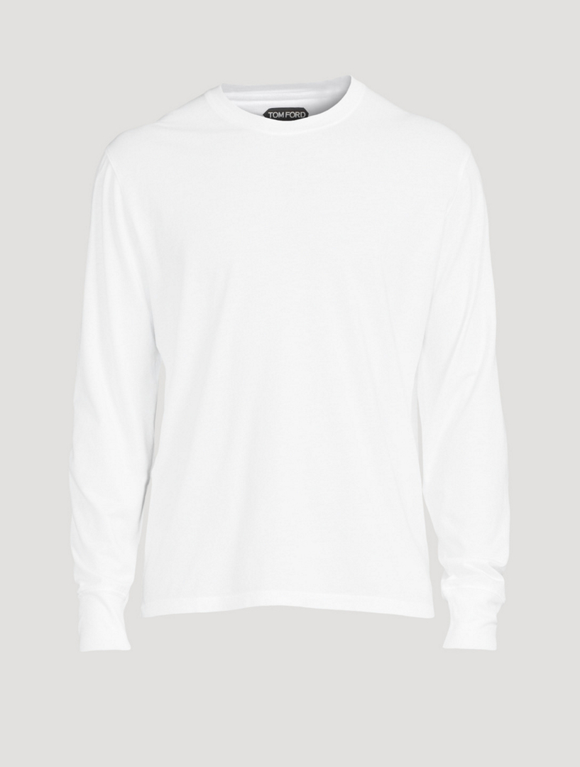 TOM FORD Cotton-Blend Long-Sleeve T-Shirt Men's White