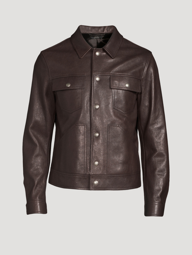 TOM FORD Worked Leather Western Blouson Jacket | Holt Renfrew Canada