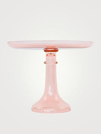 ESTELLE COLORED GLASS Coloured Glass Cake Stand Home Pink