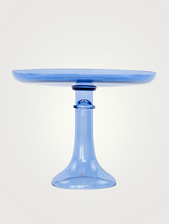 ESTELLE COLORED GLASS Coloured Glass Cake Stand Home Blue