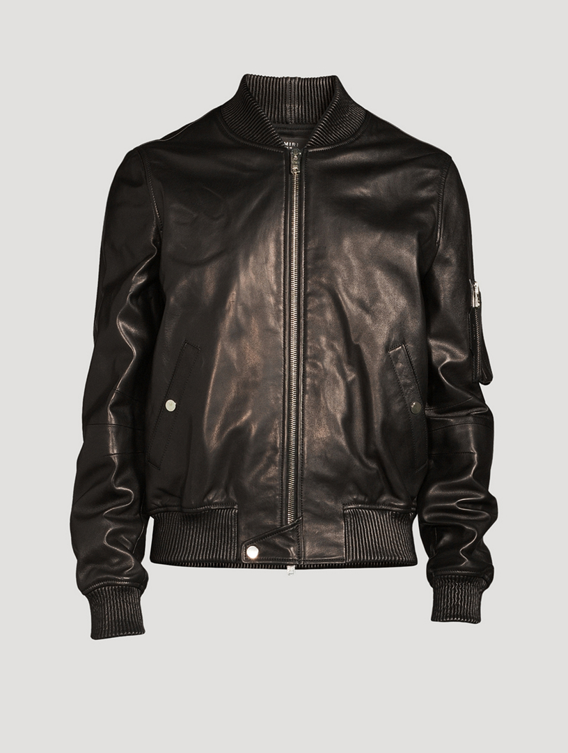 amiri leather bomber jacket