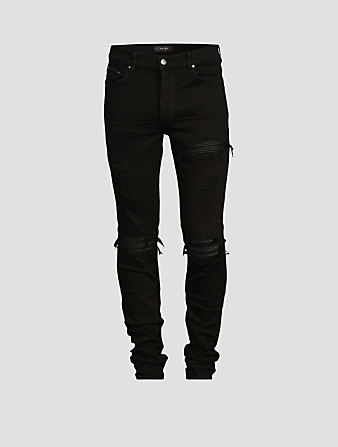 Mx1 Skinny Jeans With Leather Patches