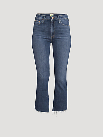 MOTHER The Insider Cropped Jeans With Step Fray Women's Blue
