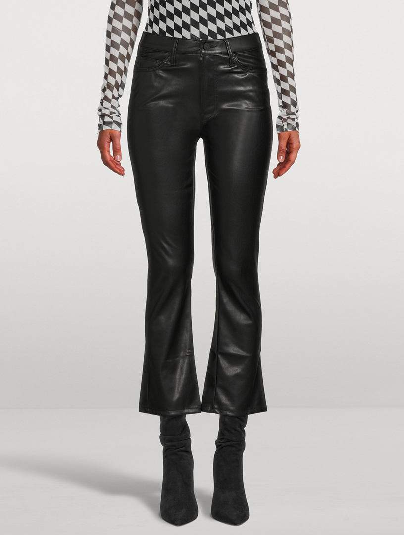 faux leather bootcut pants