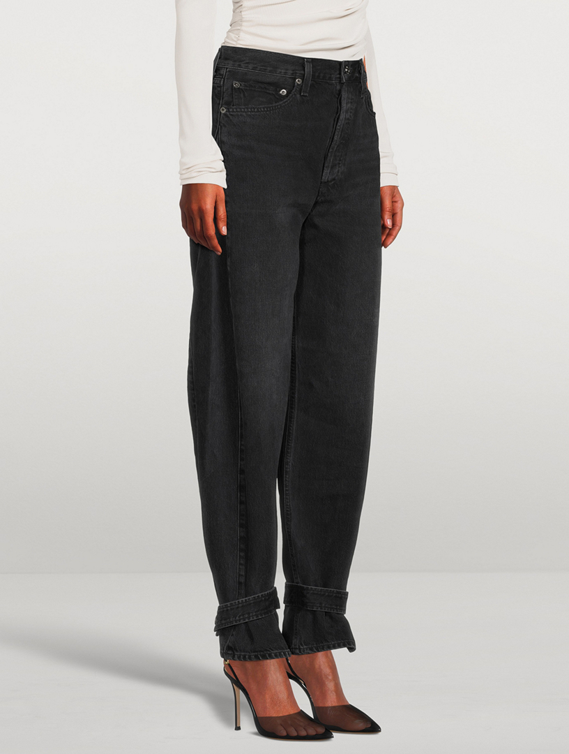 AGOLDE Cleo Tapered Jeans With Button Cuffs | Holt Renfrew Canada