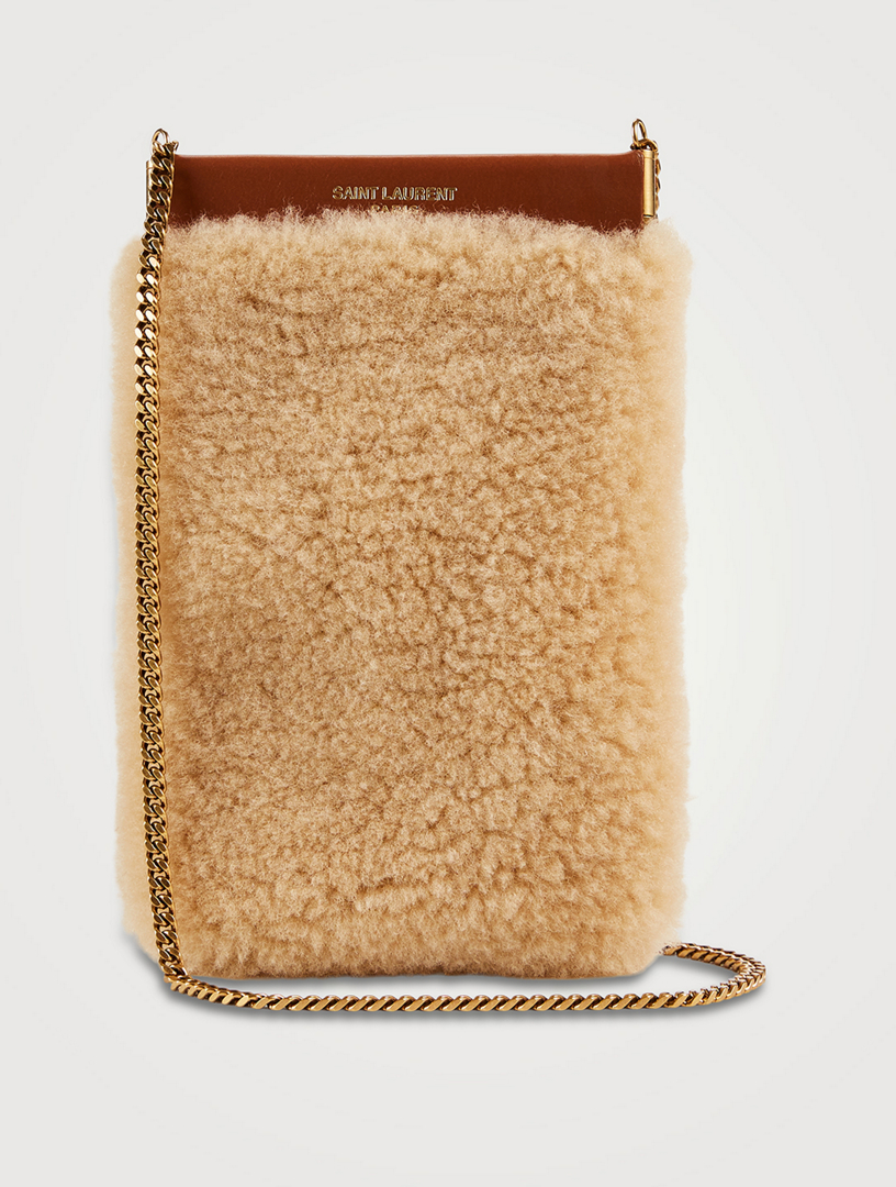saint laurent mini pac pac in shearling and lambskin