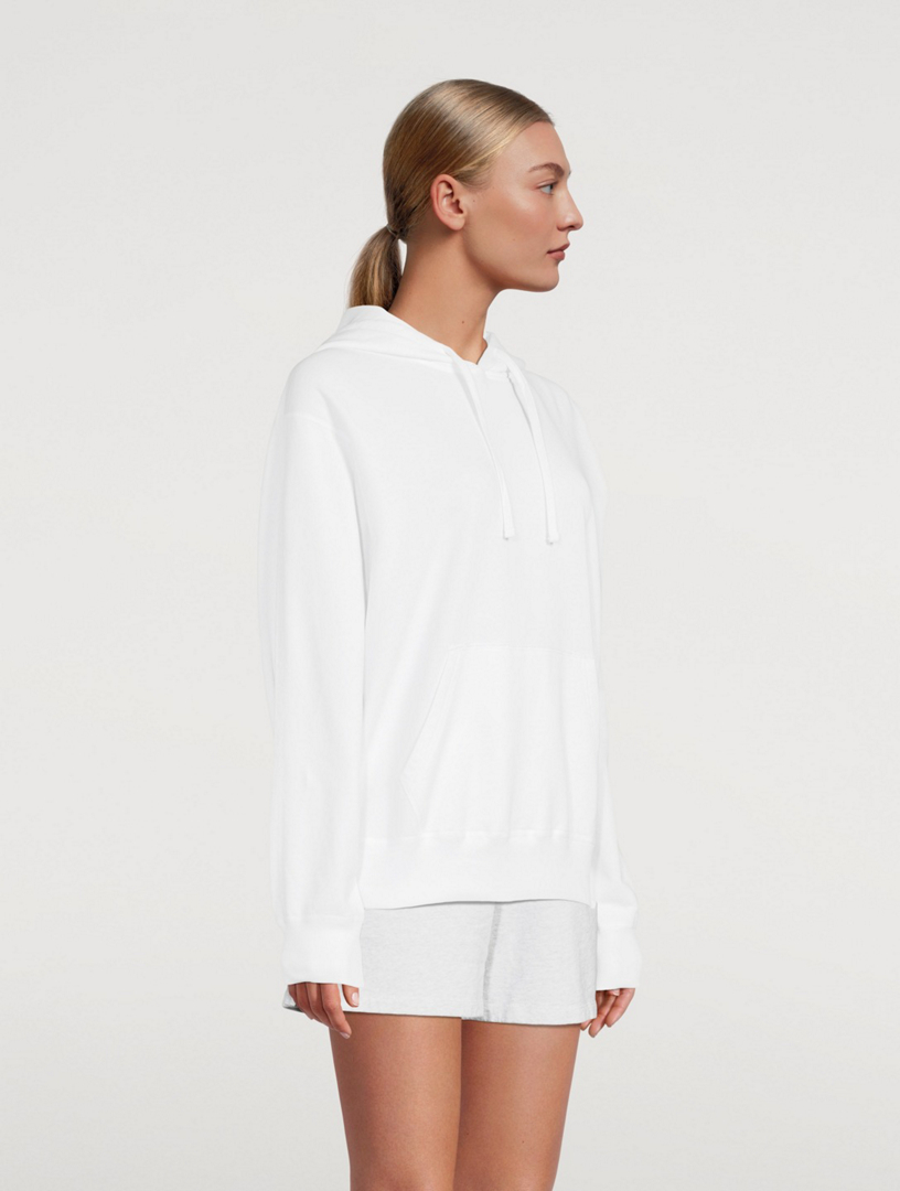 REIGNING CHAMP Lightweight Terry Cotton Relaxed Hoodie Women's White