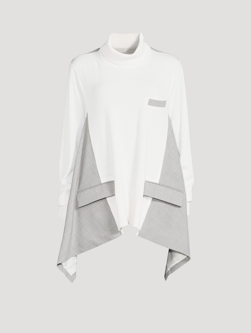 SACAI Suiting Mix Pullover Sweater | Holt Renfrew Canada