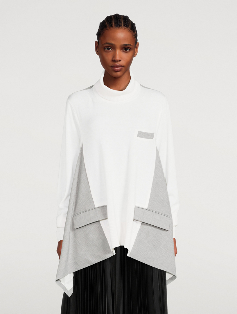 SACAI Suiting Mix Pullover Sweater | Holt Renfrew Canada