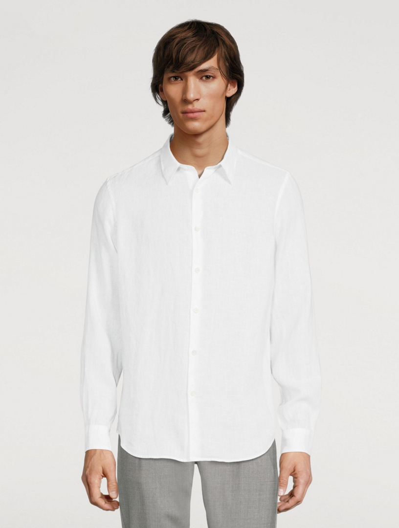 THEORY Chemise Irving en lin Hommes Blanc