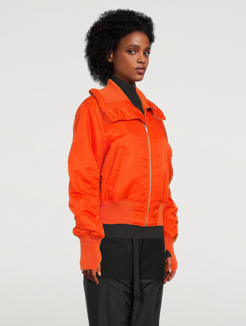 orange bomber jacket womens