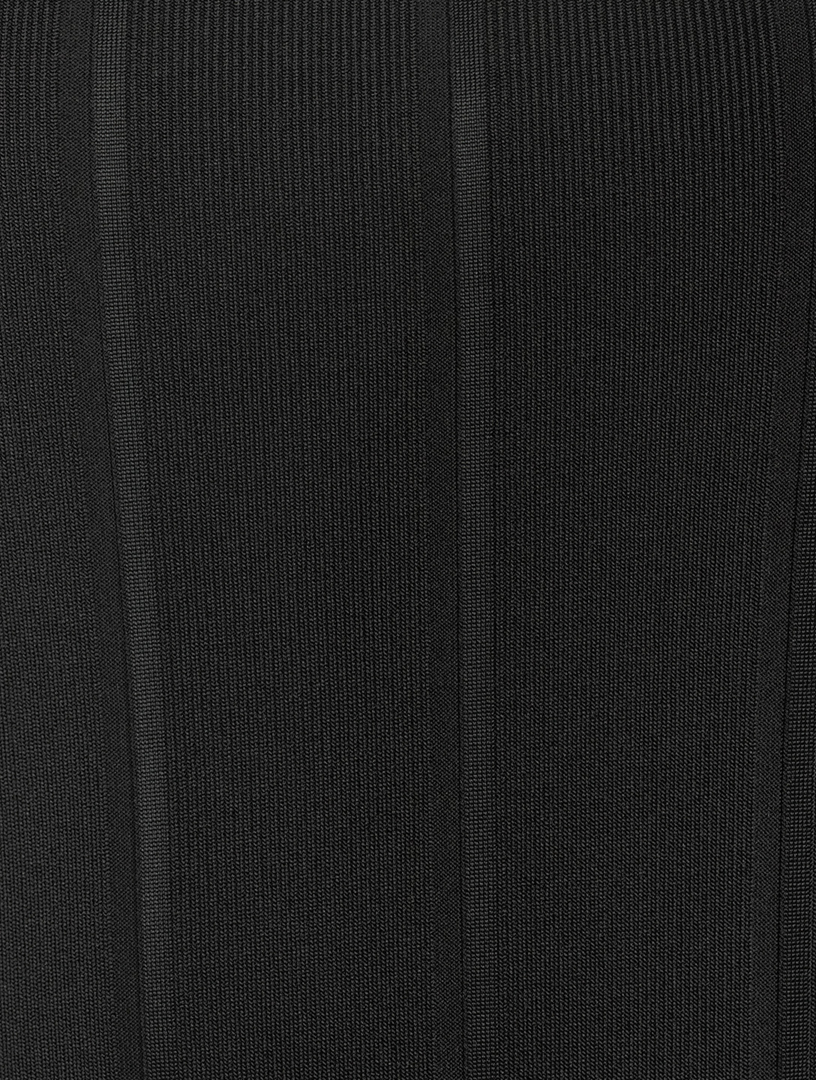 THEORY Ribbed Stretch Knit Paneled Midi Dress Women's Black