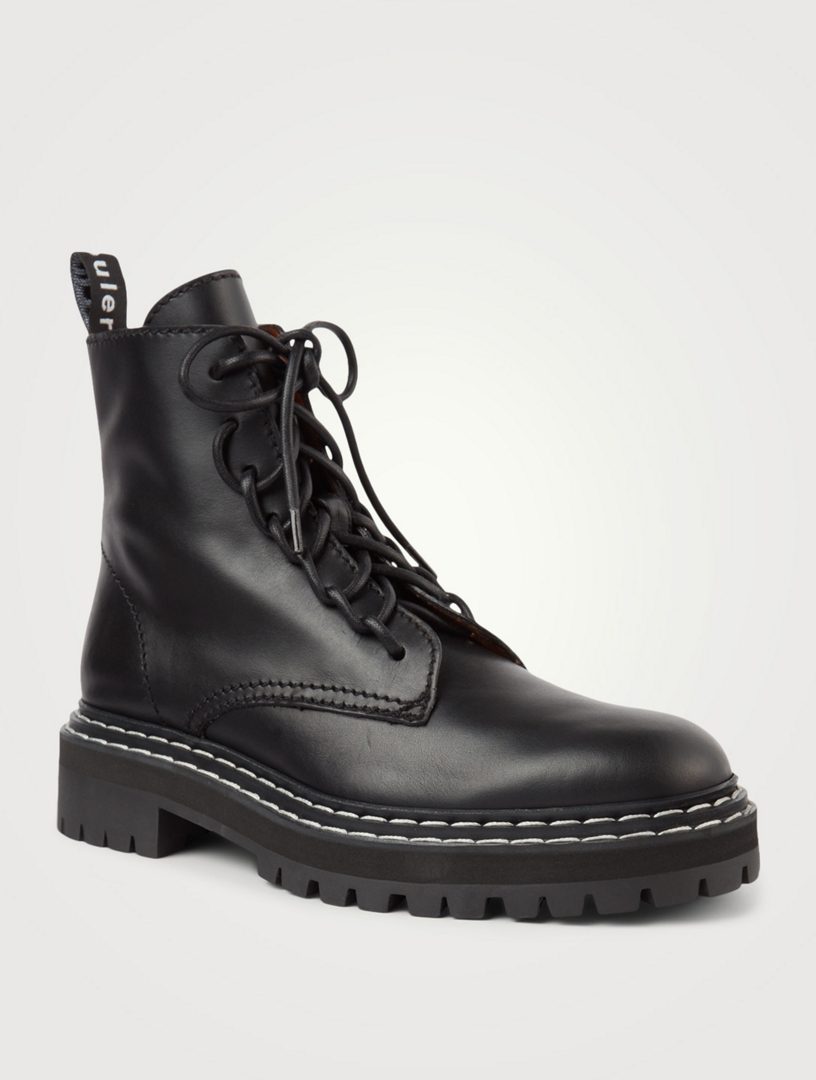 PROENZA SCHOULER Leather Lug Sole Combat Boots | Holt Renfrew Canada