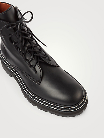 PROENZA SCHOULER Leather Lug Sole Combat Boots Women's Black