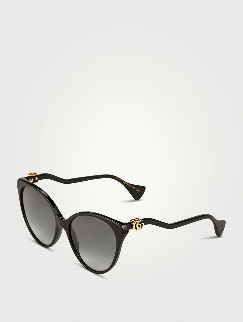 gucci cat eye sunglasses white